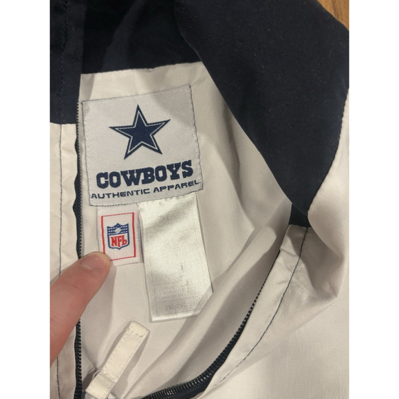 NFL Dallas Cowboys Pullover Windbreaker Jacket Navy And White Men’s 2XL Blue B1 - Picture 6 of 9